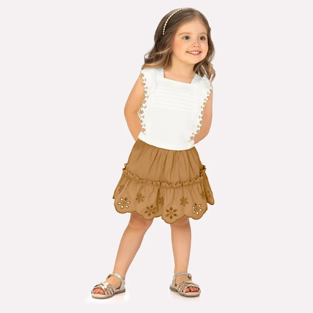 Conjunto Infantil Menina Bordado Milon