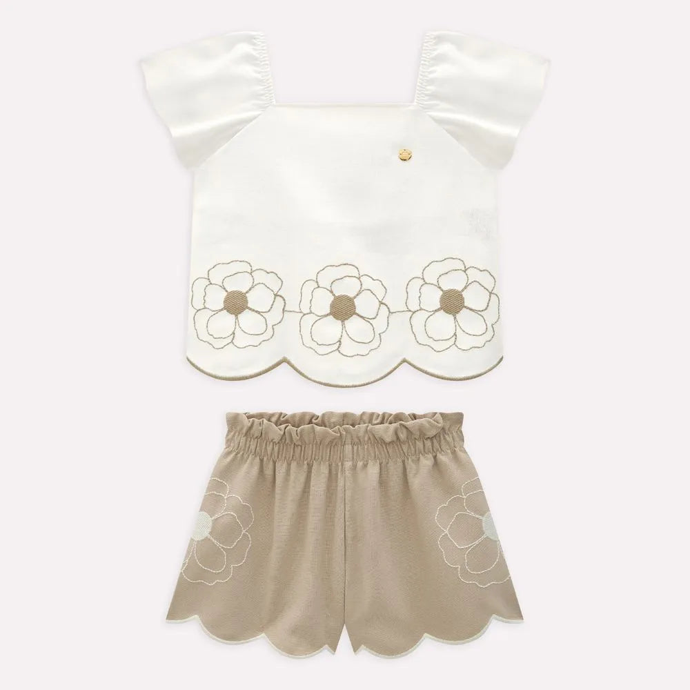 Conjunto Infantil Menina em Linho Milon