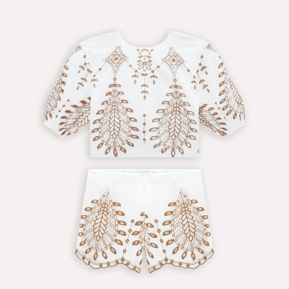 Conjunto Branco Infantil Menina Festa Milon