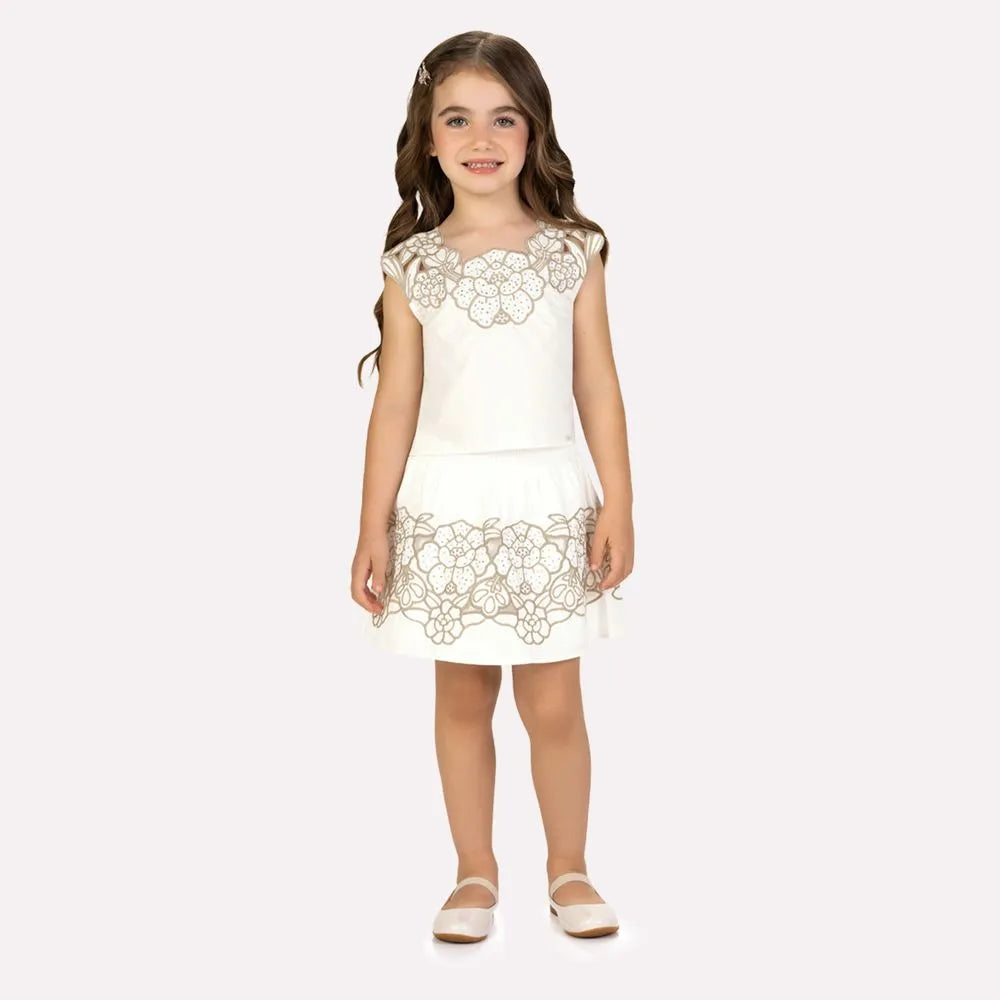 Conjunto Infantil Menina Bordado Milon