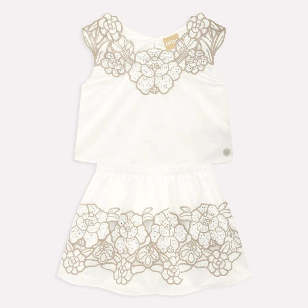 Conjunto Infantil Menina Bordado Milon